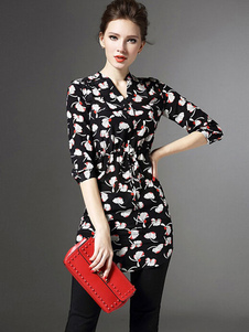 Robe courte coton imprimé Floral multicolore pour femmes