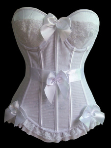 White s'incline Corset bustier Lolita de soie, comme pour les femmes