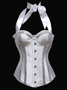 Blanc soyeux Lolita Corset lacets boutons Design