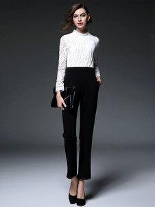 Combinaison élégante dentelle bicolore pour femmes