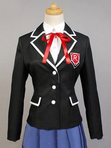 Monde Accel noir noeud papillon tissu uniforme Cosplay Costume