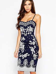 Deux tons sangles impression robe courte en mousseline de soie pour les femmes