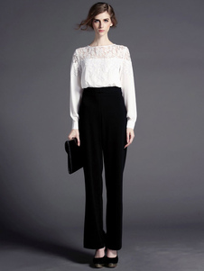 Combinaison Chic semi Sheer acétate bicolore dentelle pour femmes