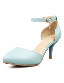 Strass bleus clair d'unité centrale a souligné Toe talons pour femmes