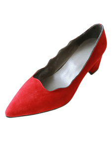 Vague rouge forme Micro Suede a souligné Toe talons pour femmes