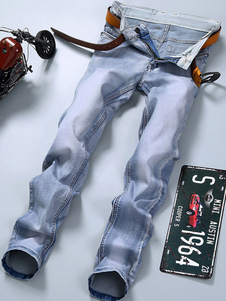 Bleu clair façonnage Denim Jeans pour hommes