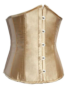 Dentelle d'or des boutons Vintage Polyester Corset pour femmes