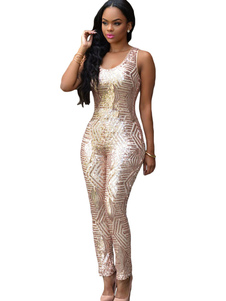 Champagne combinaison Polyester Chic pour les femmes