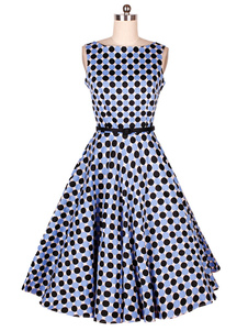 Plaids bleu Sash robe en brocart impression pour femmes