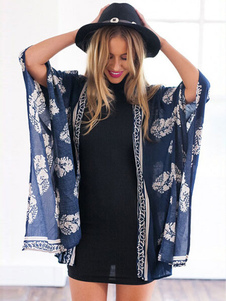 Multicolore imprimée en mousseline de soie couvrez-vous pour femmes