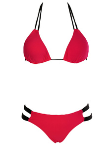 Les sangles rouges tendance en Nylon maillot de bain pour femmes
