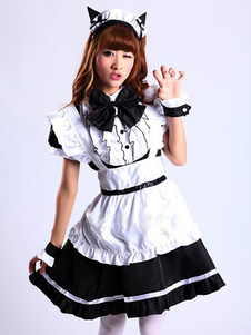 Color Block Chic arcs coton Maid Costume pour femmes