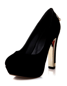 Plate-forme noir monogramme Suede Chic soirée et mariées pompes