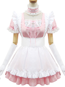 Volants rose arcs coton Maid Costume pour femmes