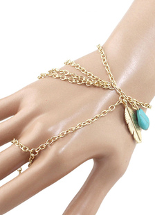 Feuille de métal or Bracelet pour les femmes