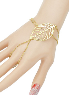 Feuille de métal or Bracelet Chic pour les femmes