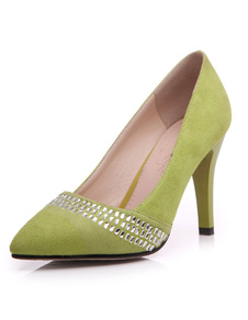Vert Sequins Suède Micro bout pointu talons hauts pour femmes