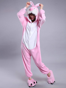 Synthétique Cosplay Costume de la mascotte lapin rose