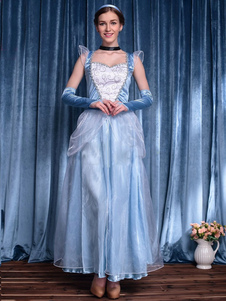 Costume Princesse Polyester sangles bleus pour les femmes