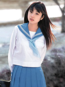 École plissé bleu tissu Costume uniforme