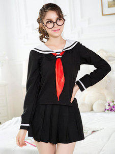 École de cravate noire tissu Costume uniforme