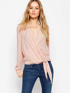 Chemisier léger ruché acétate noués pour femmes