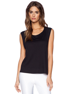 Découpe noir Croix réservoir arrière coton pour femmes