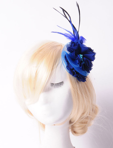 Fleur bleue Fascinator accessoire de cheveux pour les femmes