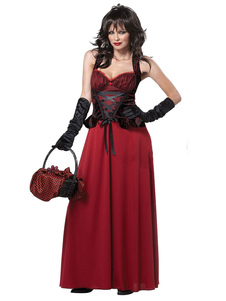 Red Ruffles Chic Costume de princesse de Polyester pour les femmes