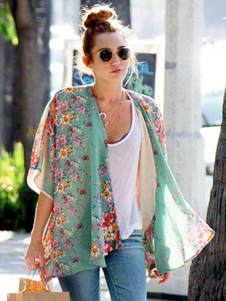 Multicolor Cardigan de surdimensionné de Polyester impression pour femmes