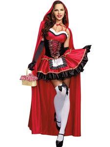 Volants de rouge Costume de princesse de Polyester pour les femmes