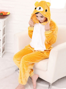 Synthétique Cosplay Costume de la mascotte ours jaune