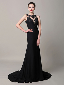 Robe de Cocktail robe dentelle noire boule Backless