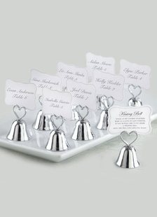 Coeur en argent métal de cloche mariage Place carte Clip
