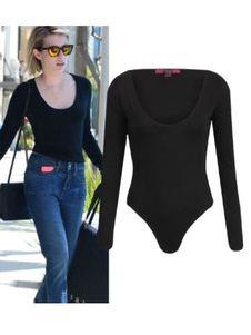 Roman noir en tricot Body barboteuse pour les femmes