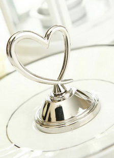 Coeur en argent métal mariage télécarte Clip