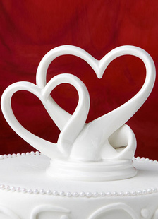 Ivoire amour & coeur gâteau en relief bijoux Wedding Cake Topper