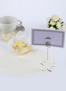 Étoile de mer argent rond Metal Place mariage carte Clip