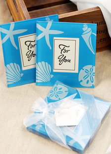 Faveurs de mariage pour le Coaster verre imprimé bleu