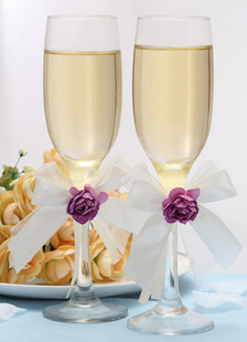 Verre tige fleur pourpre Chic mariage grillage verre