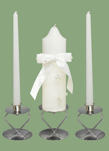 Faveurs de mariage blanc Bow tendance cire bougie