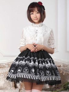 Volant noir Polyester Hime Lolita jupe pour les femmes
