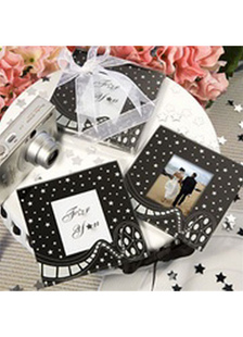 Faveurs de mariage Coaster verre noir Polka Dot