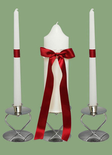 Faveurs de mariage de bougie de cire arc rouge