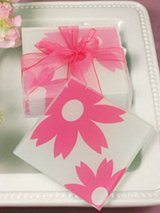 Faveurs de mariage pour le Coaster verre imprimé Floral blanc