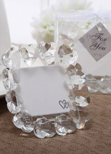 Square de cœur transparent résine mariage Place carte Clip