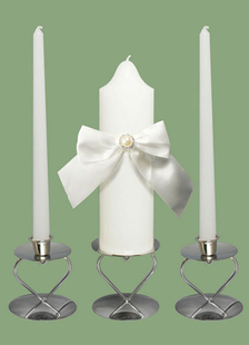 Bougie de cire blanche avec ruban blanc Bow Wedding Favors