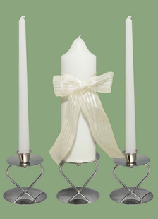 White Ribbon bow faveurs de mariage bougie de cire
