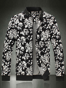 Coton imprimé Floral multicolore moderne veste pour hommes
