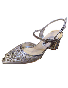 Strass argent vachette robe sandales pour femmes